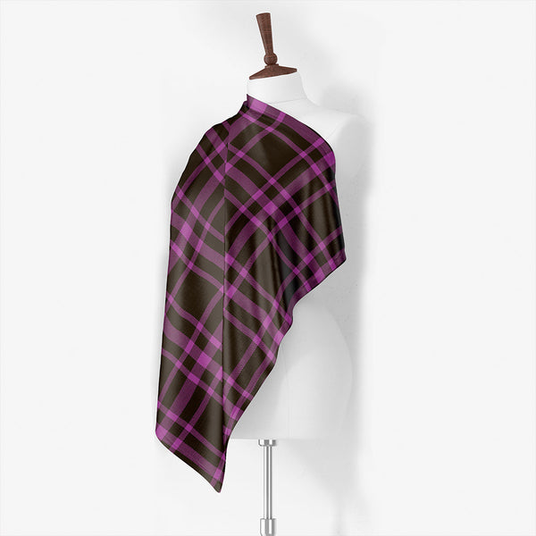Leonard Hunting Weathred Tartan Classic Silk Habotai Square Scarf