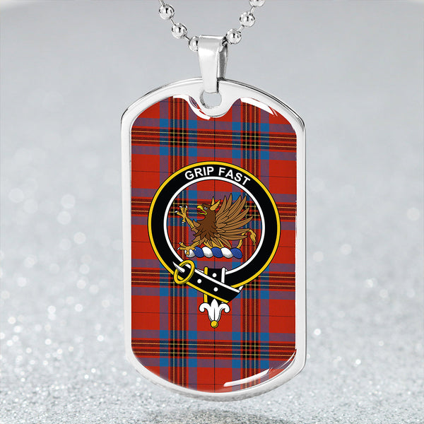 Leslie Ancient Clan Badge Classic Tartan Dog Tag Necklace