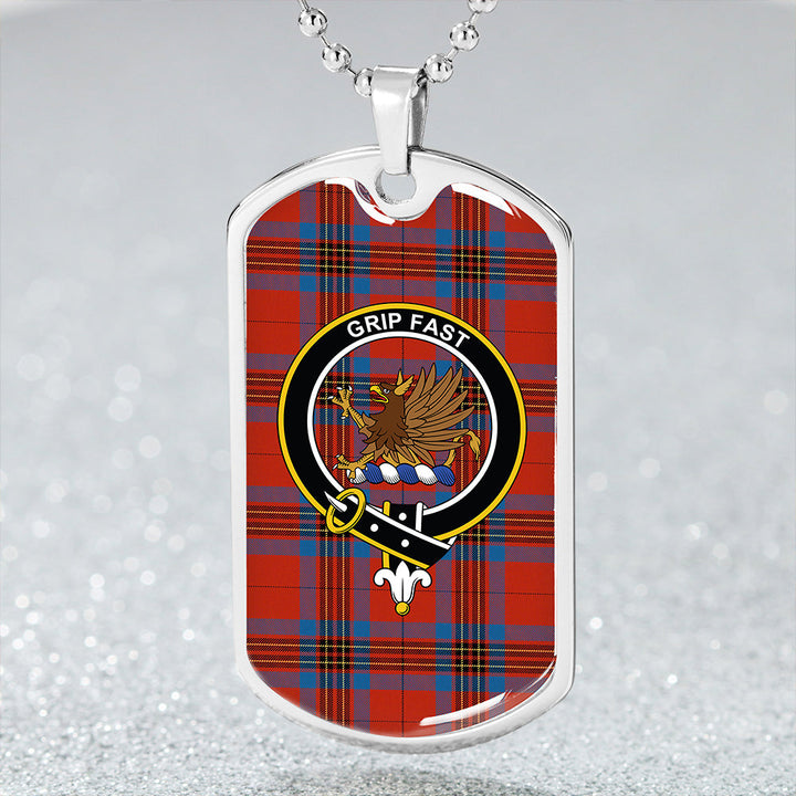 Leslie Ancient Clan Badge Classic Tartan Dog Tag Necklace