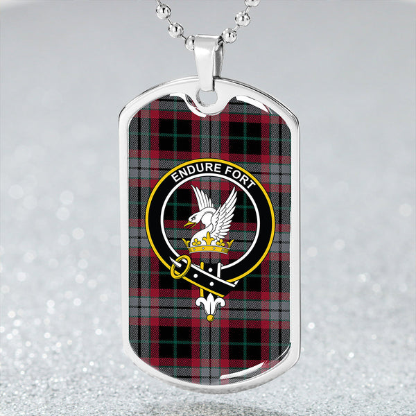 Lindsay Hunting Modern Clan Badge Classic Tartan Dog Tag Necklace