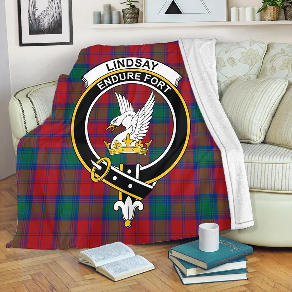 Lindsay Modern Tartan Crest Premium Blanket
