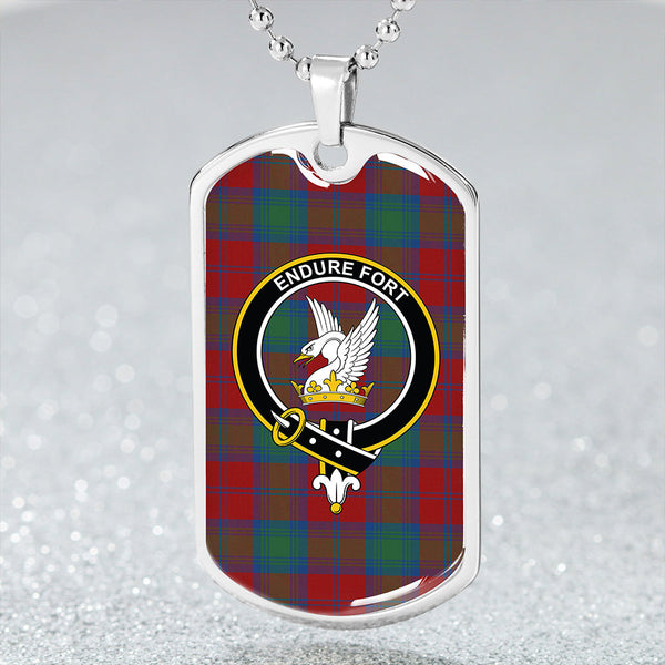 Lindsay Modern Clan Badge Classic Tartan Dog Tag Necklace