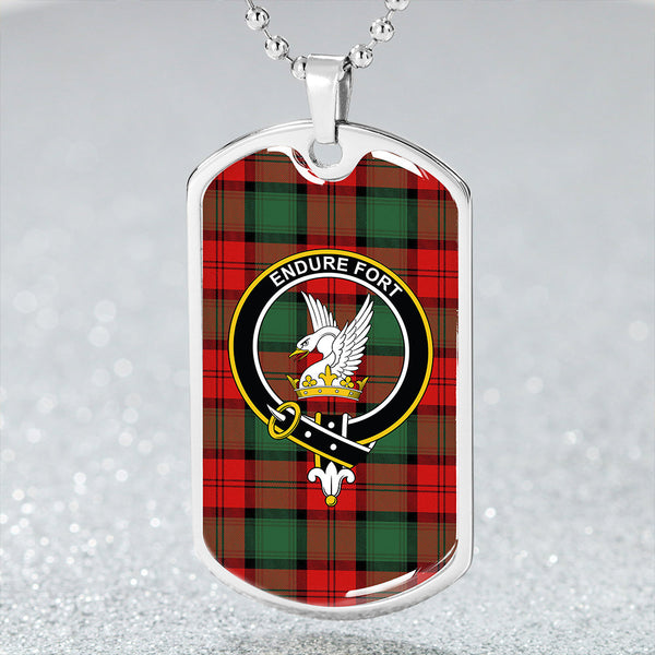 Lindsay (Smibert) (Lindsay New) Modern Clan Badge Classic Tartan Dog Tag Necklace