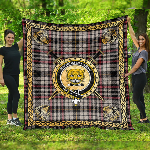 Little Arisaid Ancient Clan Badge Tartan Premium Quilt Celtic Shield