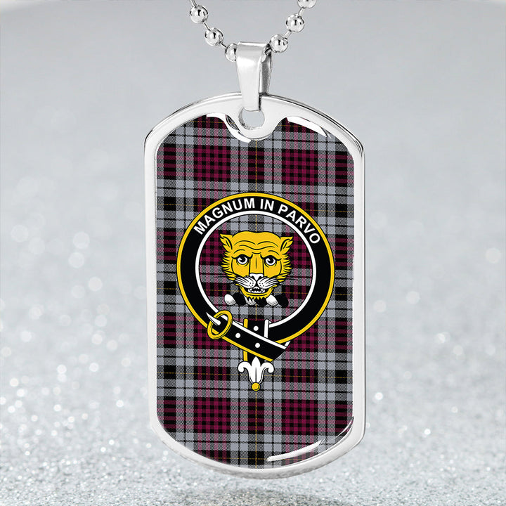 Little Dress Modern Clan Badge Classic Tartan Dog Tag Necklace