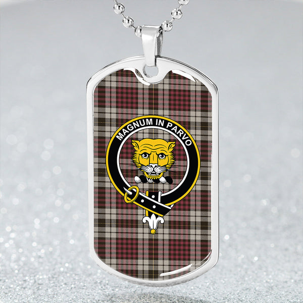 Little Dress Weathered Clan Badge Classic Tartan Dog Tag Necklace