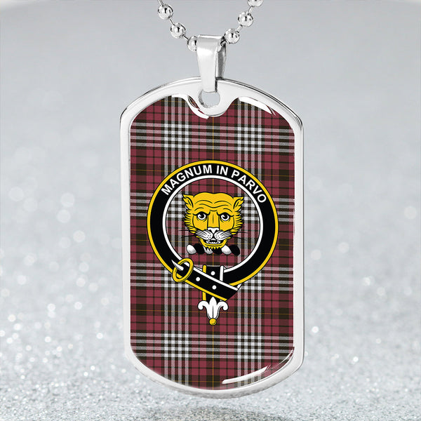 Little of Morton Rigg Weathered Clan Badge Classic Tartan Dog Tag Necklace