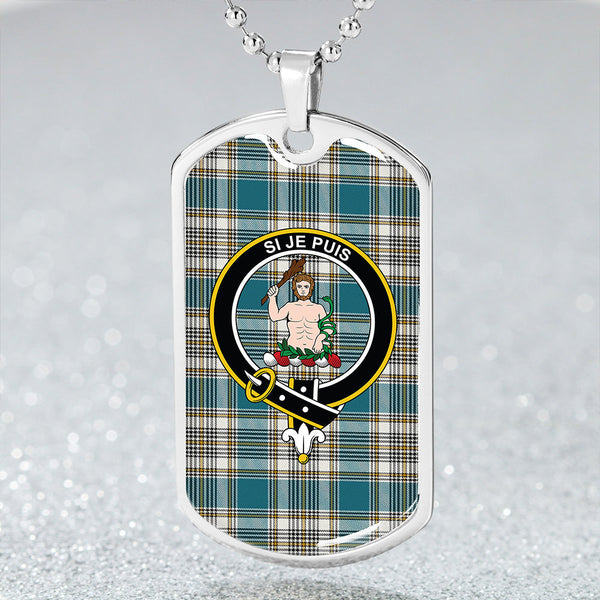 Livingstone Dress Ancient Clan Badge Classic Tartan Dog Tag Necklace