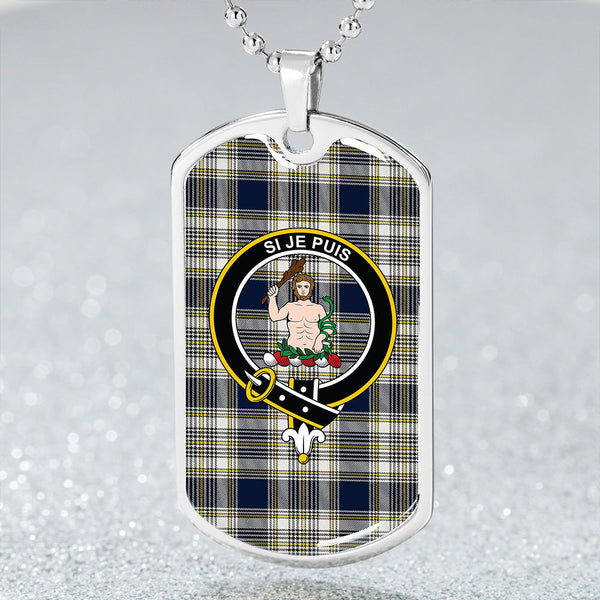 Livingstone Dress Modern Clan Badge Classic Tartan Dog Tag Necklace