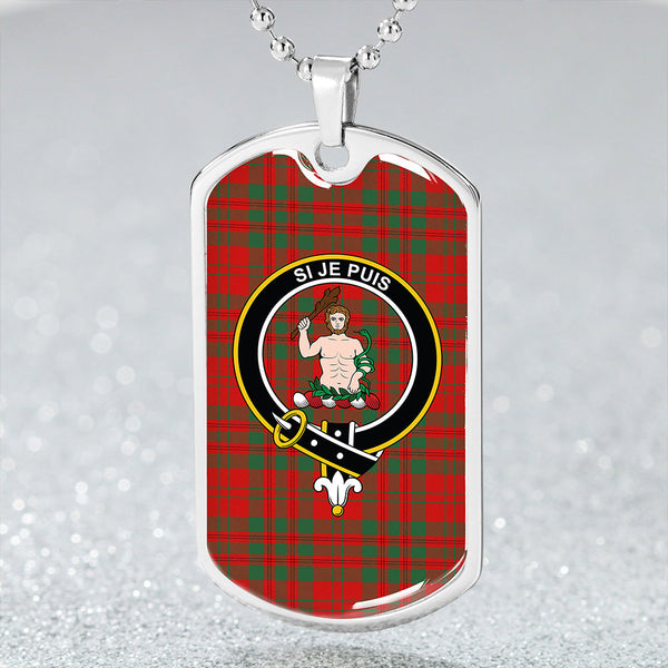 Livingstone Modern Clan Badge Classic Tartan Dog Tag Necklace