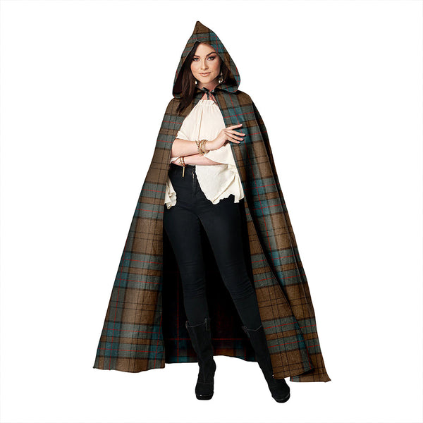 Lockhart Weathered Clan Badge Tartan Hooded Cloak