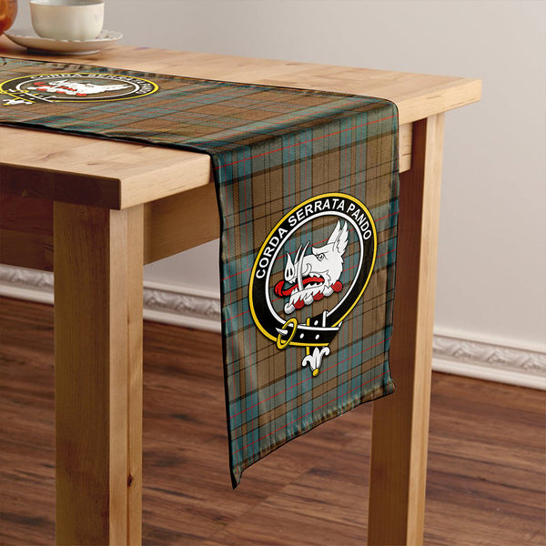Lockhart Weathered Clan Badge Tartan Table Runner