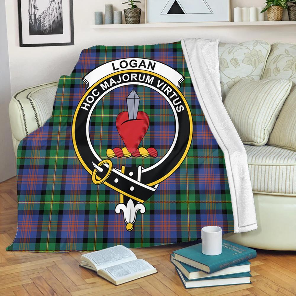 Logan Ancient Tartan Crest Premium Blanket