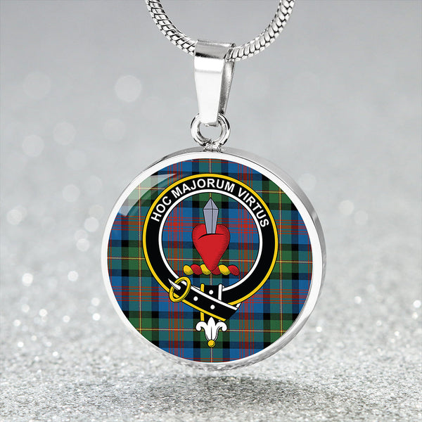 Logan Ancient Clan Badge Tartan Classic Circle Necklace