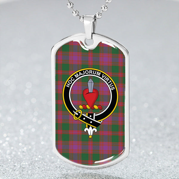 Logan Light Ancient Clan Badge Classic Tartan Dog Tag Necklace