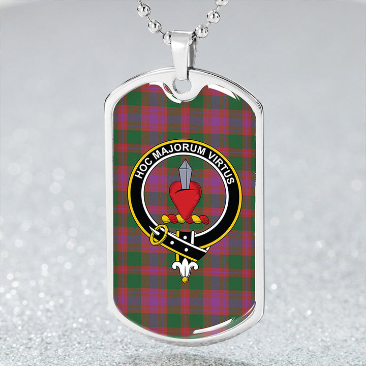 Logan Light Ancient Clan Badge Classic Tartan Dog Tag Necklace