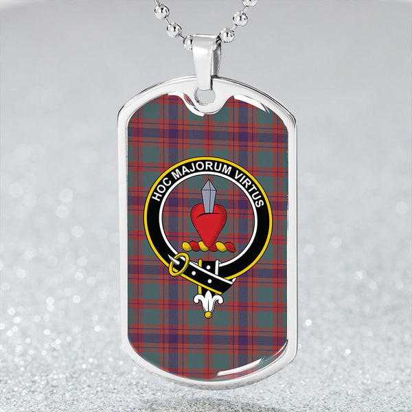Logan Light Weathered Clan Badge Classic Tartan Dog Tag Necklace