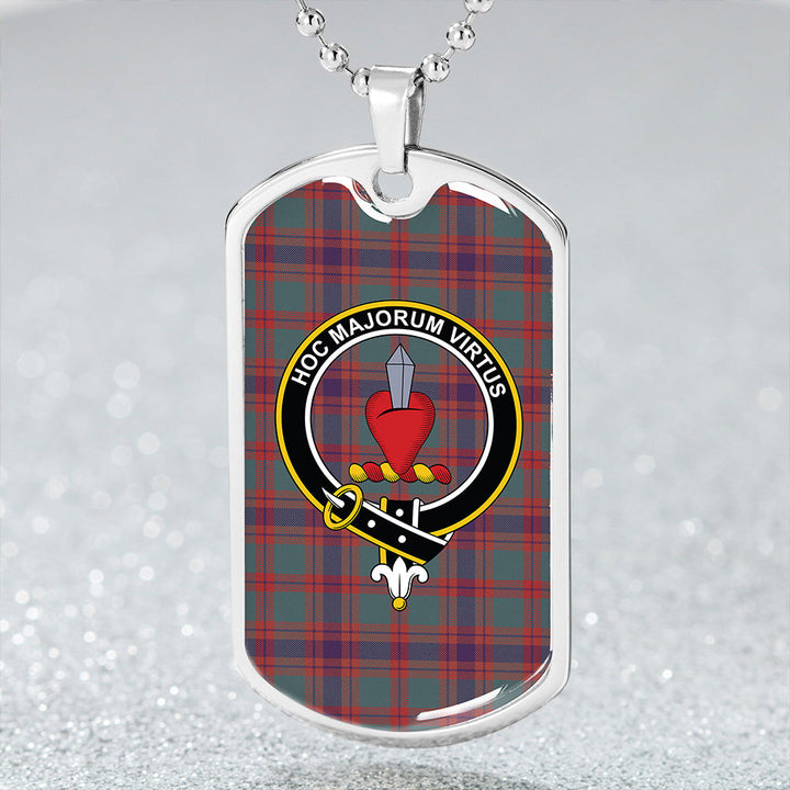 Logan Light Weathered Clan Badge Classic Tartan Dog Tag Necklace