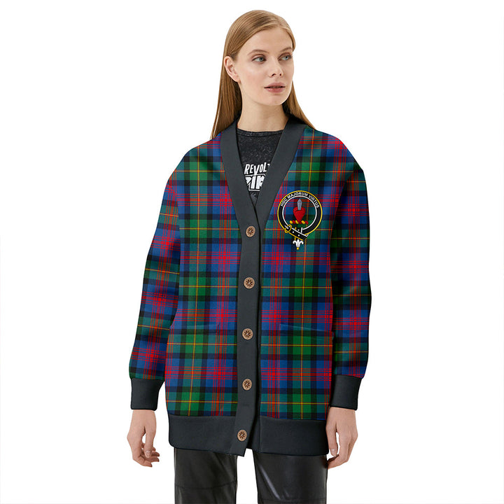 Logan Modern Clan Badge Tartan V-neck Cardigan