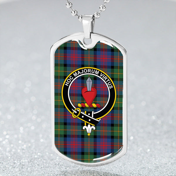 Logan Modern Clan Badge Classic Tartan Dog Tag Necklace