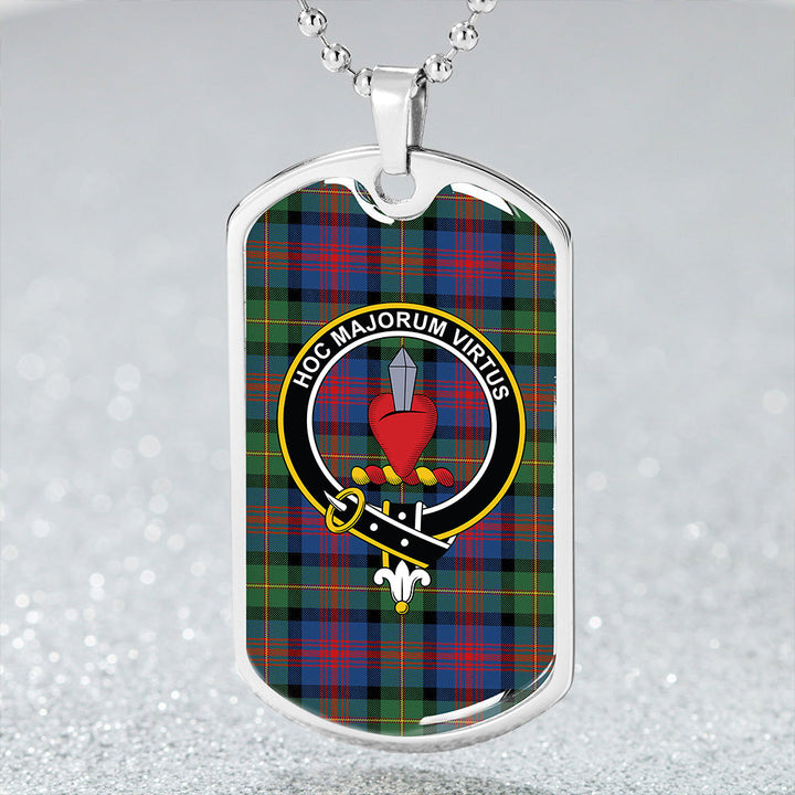 Logan Modern Clan Badge Classic Tartan Dog Tag Necklace