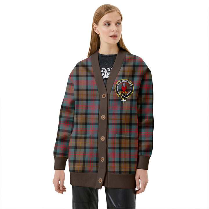 Logan Weathered Clan Badge Tartan V-neck Cardigan