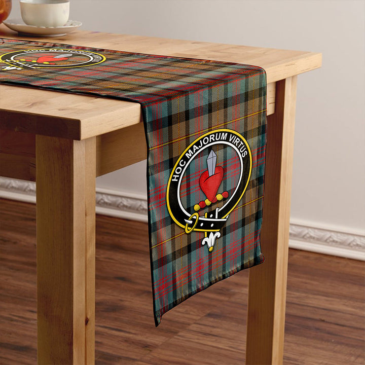 Logan Weathered Clan Badge Tartan Table Runner