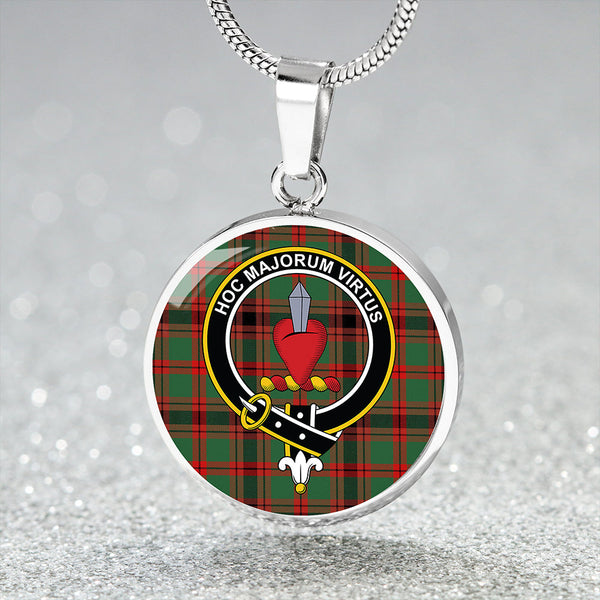 Logan #2 Modern Clan Badge Tartan Classic Circle Necklace