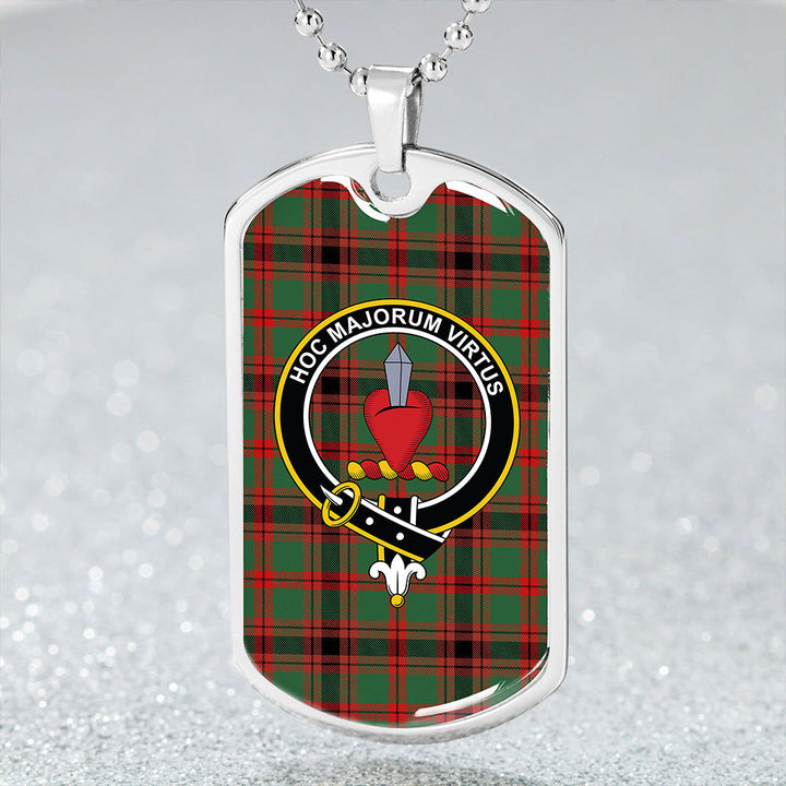 Logan #2 Modern Clan Badge Classic Tartan Dog Tag Necklace