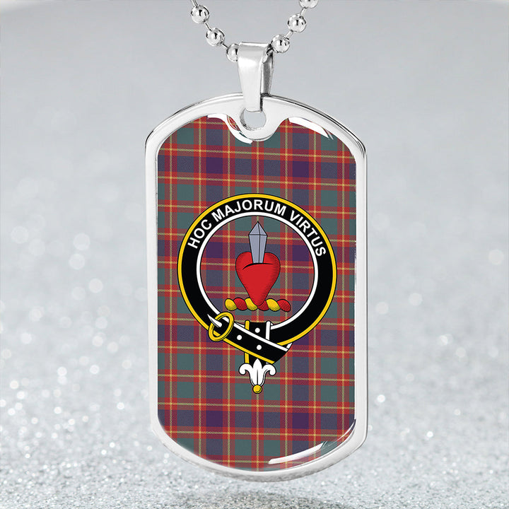 Logan #6 Weathered Clan Badge Classic Tartan Dog Tag Necklace