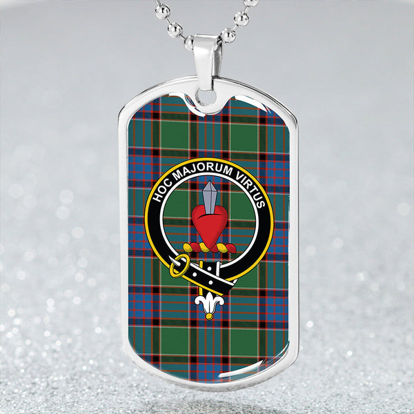 Logan (Clans Originaux) Ancient Clan Badge Classic Tartan Dog Tag Necklace