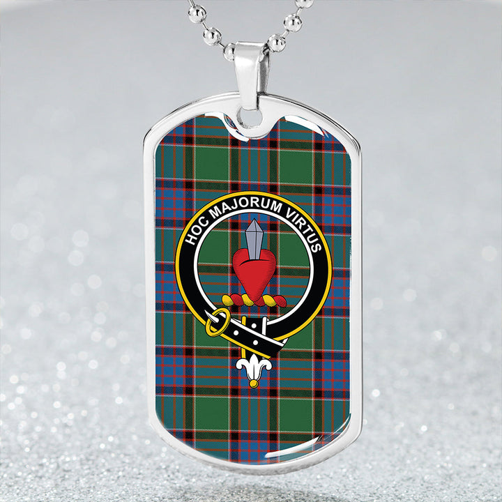Logan (Clans Originaux) Ancient Clan Badge Classic Tartan Dog Tag Necklace