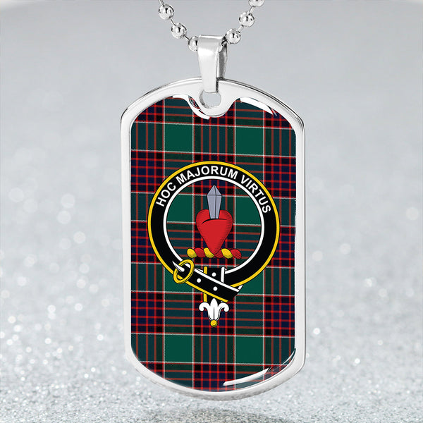 Logan (Clans Originaux) Modern Clan Badge Classic Tartan Dog Tag Necklace