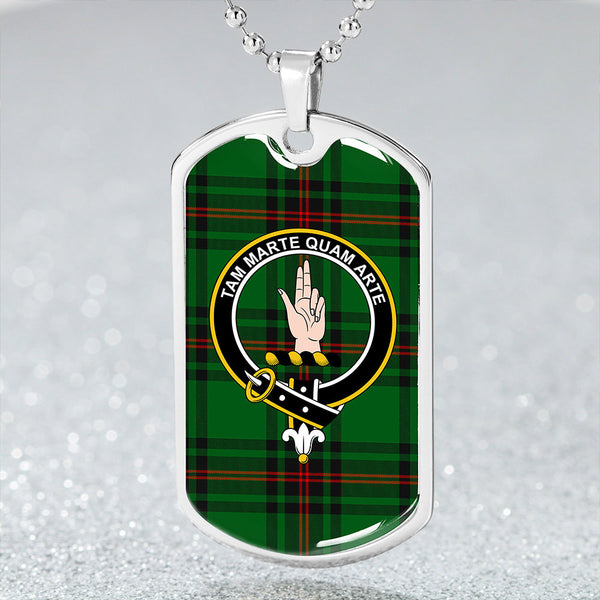 Logie Clan Badge Classic Tartan Dog Tag Necklace