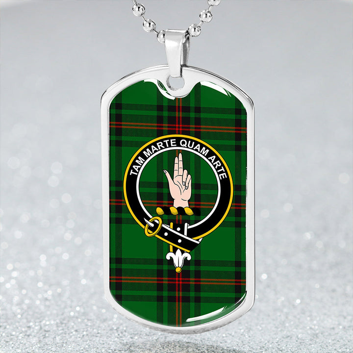 Logie Clan Badge Classic Tartan Dog Tag Necklace