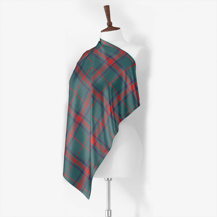 Loton Weathered Tartan Classic Silk Habotai Square Scarf