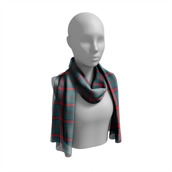 Loton Weathered Tartan Classic Silk Habotai Long Scarf