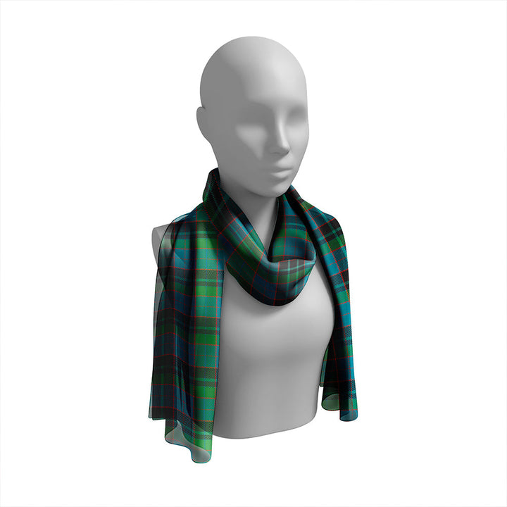 Lumsden Hunting (Lumsden Green) Ancient Tartan Classic Silk Habotai Long Scarf