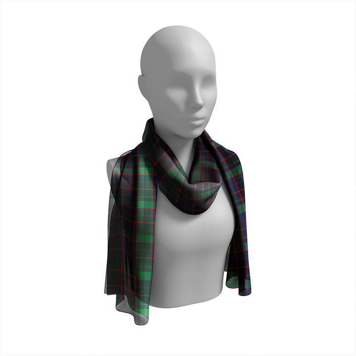 Lumsden Hunting (Lumsden Green) Modern Tartan Classic Silk Habotai Long Scarf
