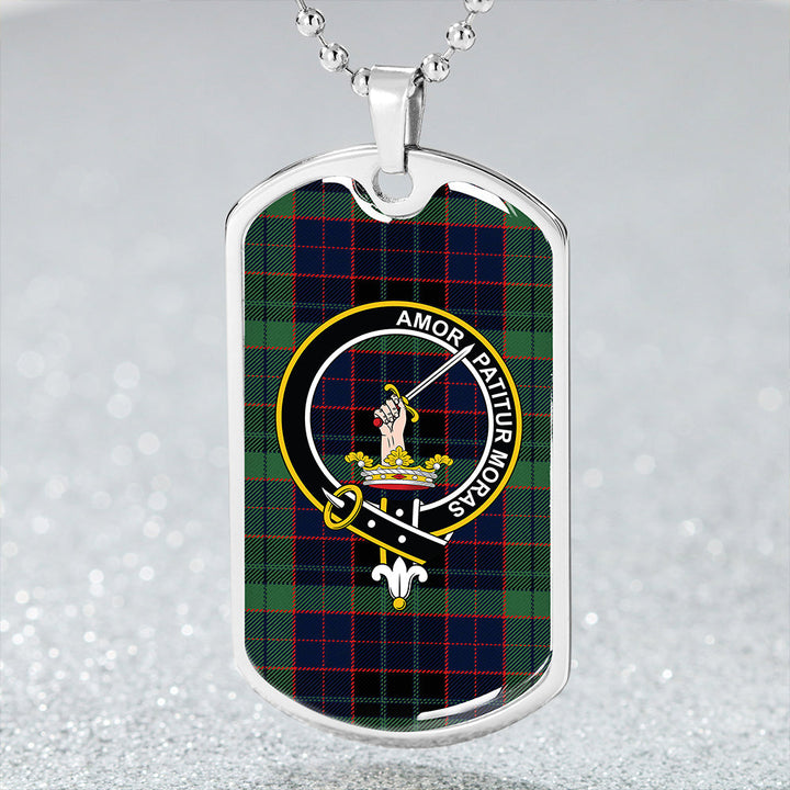 Lumsden Hunting (Lumsden Green) Modern Clan Badge Classic Tartan Dog Tag Necklace