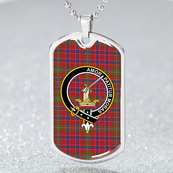 Lumsden Modern Clan Badge Classic Tartan Dog Tag Necklace
