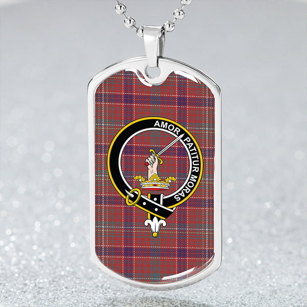 Lumsden Waistcoat Weathered Clan Badge Classic Tartan Dog Tag Necklace
