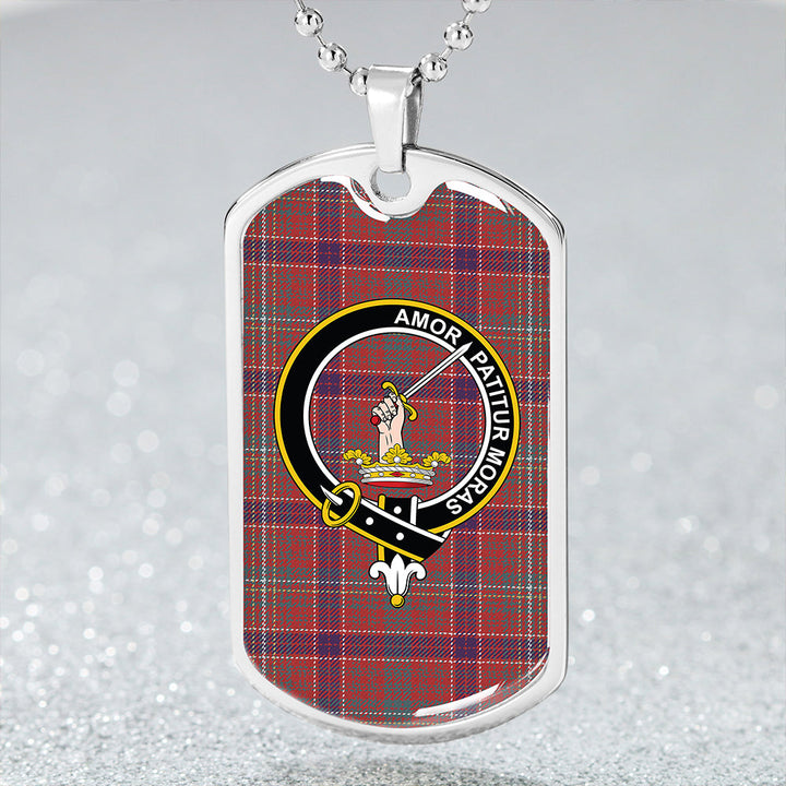 Lumsden Waistcoat Weathered Clan Badge Classic Tartan Dog Tag Necklace