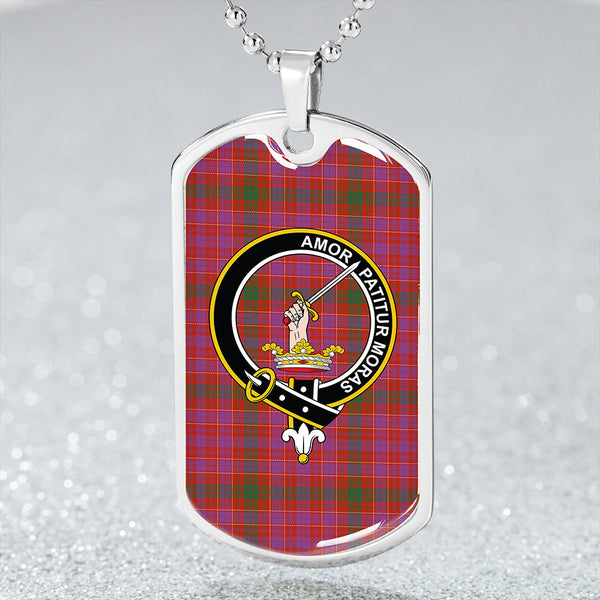Lumsden of Clova Ancient Clan Badge Classic Tartan Dog Tag Necklace