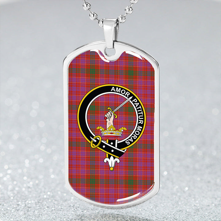 Lumsden of Clova Ancient Clan Badge Classic Tartan Dog Tag Necklace