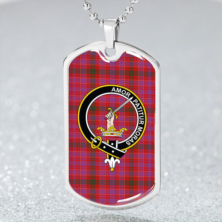Lumsden of Clova Modern Clan Badge Classic Tartan Dog Tag Necklace