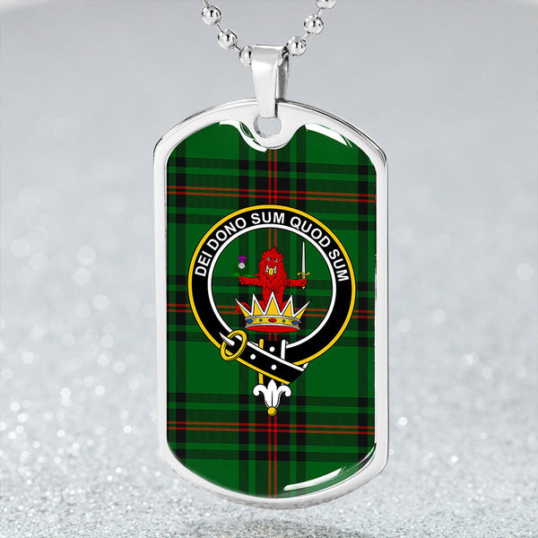 Lundin Clan Badge Classic Tartan Dog Tag Necklace