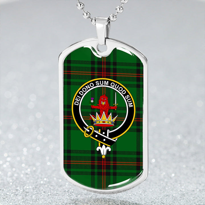 Lundin Clan Badge Classic Tartan Dog Tag Necklace