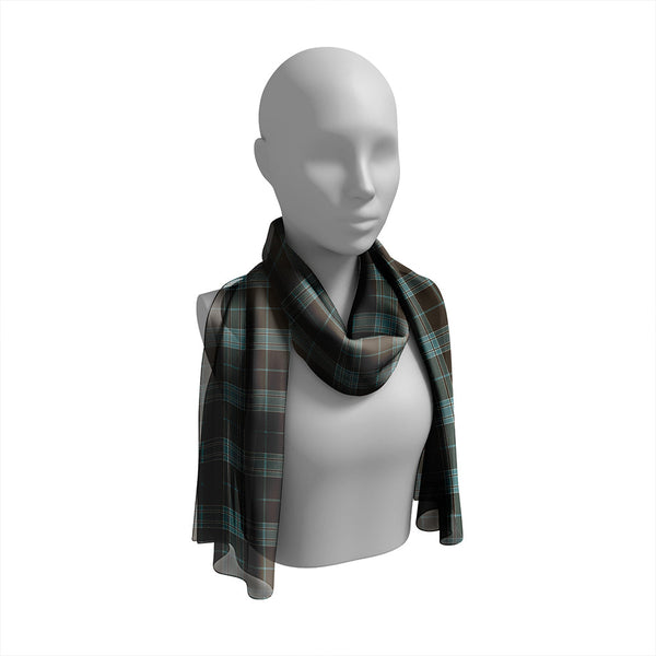 Lynn Weathered Tartan Classic Silk Habotai Long Scarf