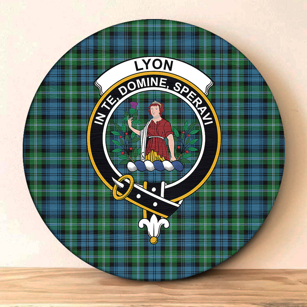 Lyon Clan Tartan Classic Crest Round Wooden Sign | Celticprime.com ...